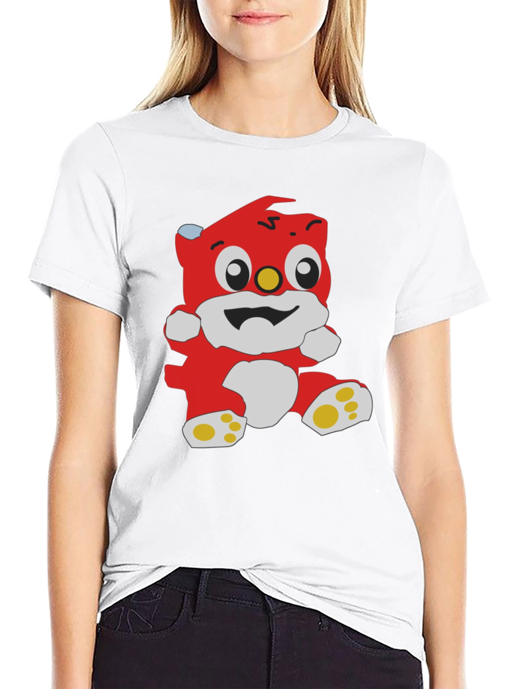 Cartoon Bear Graphic Black T-Shirt