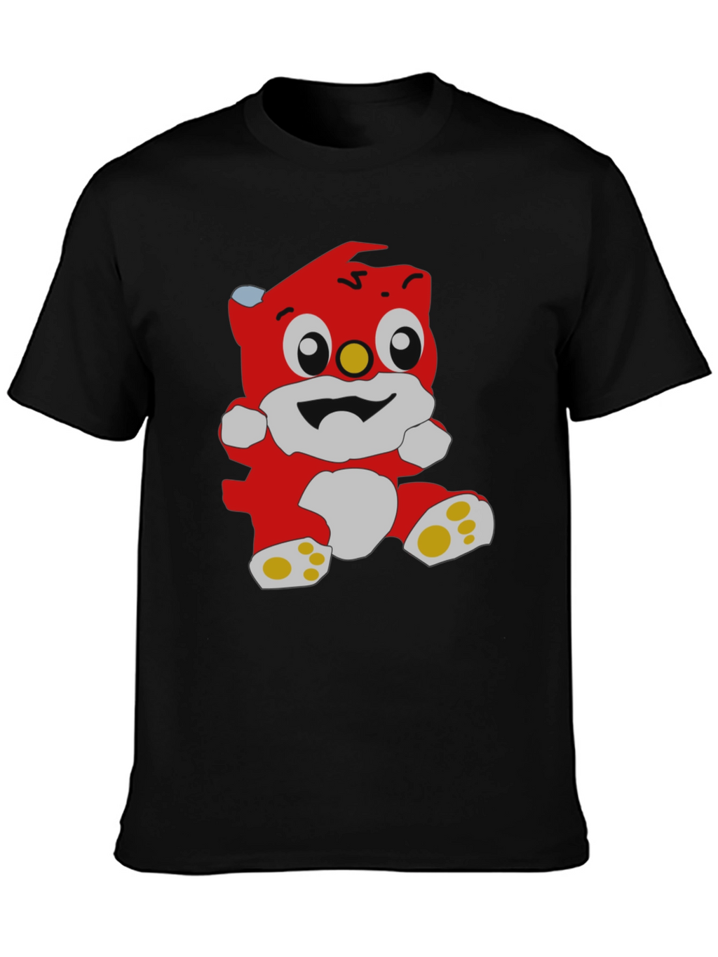 Cartoon Bear Graphic Black T-Shirt