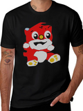 Cartoon Bear Graphic Black T-Shirt