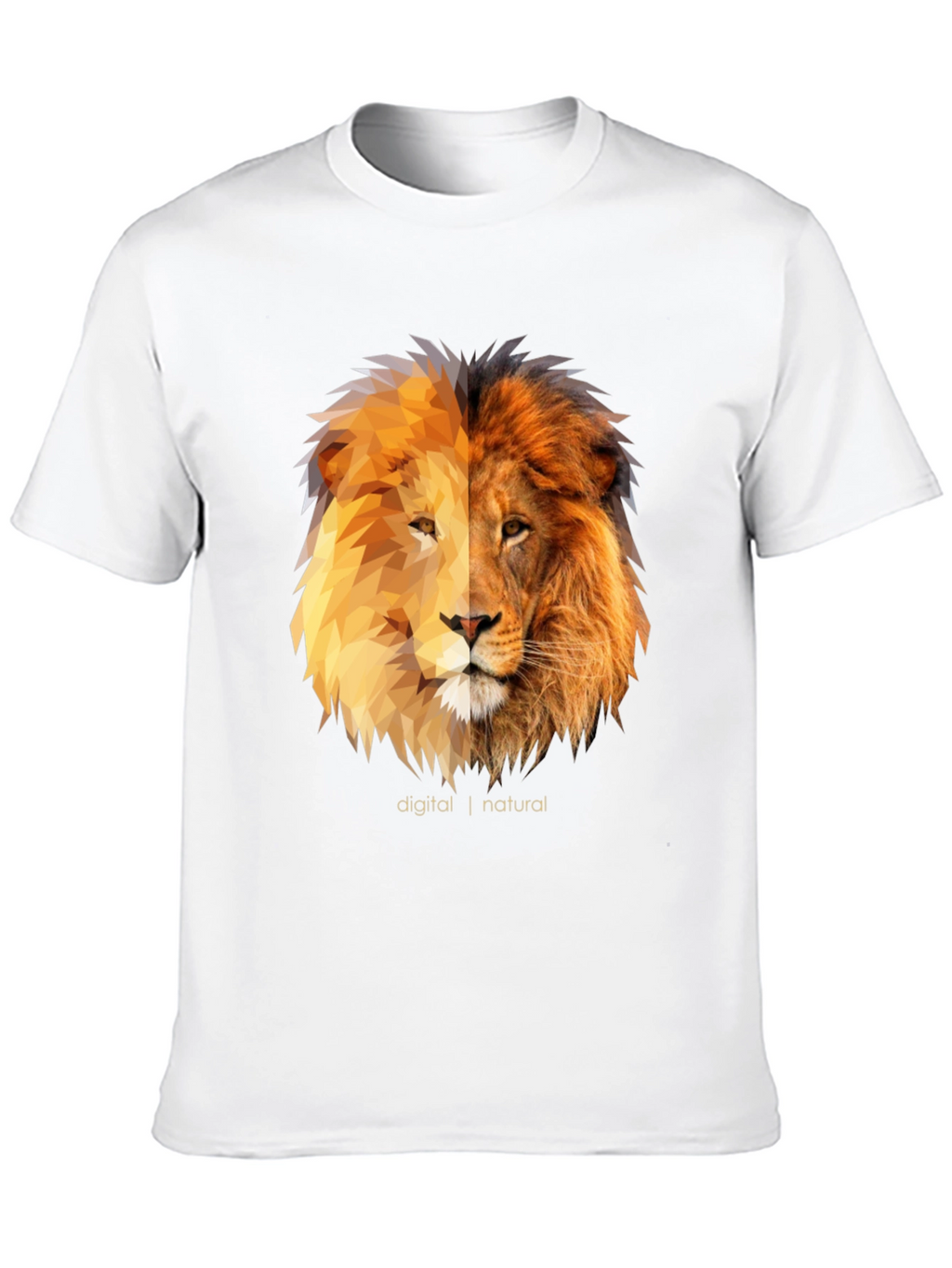 Digital Natural Lion Graphic Tee - Black