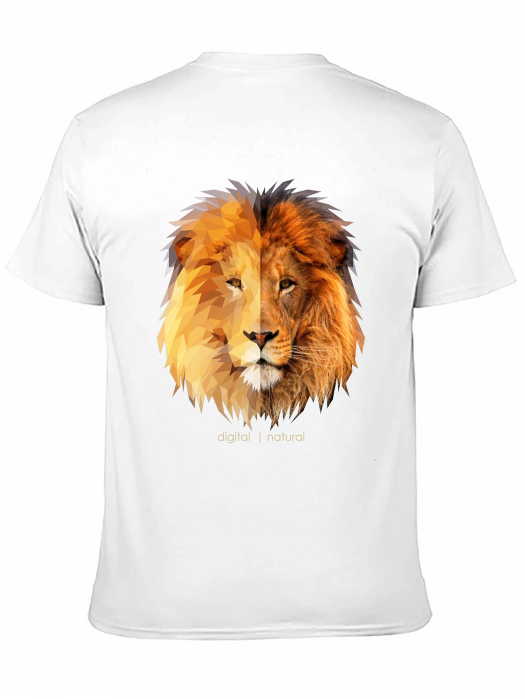 Digital Natural Lion Graphic Tee - Black