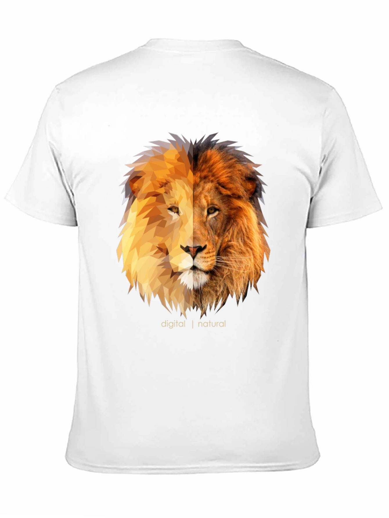 Digital Natural Lion Graphic Tee - Black