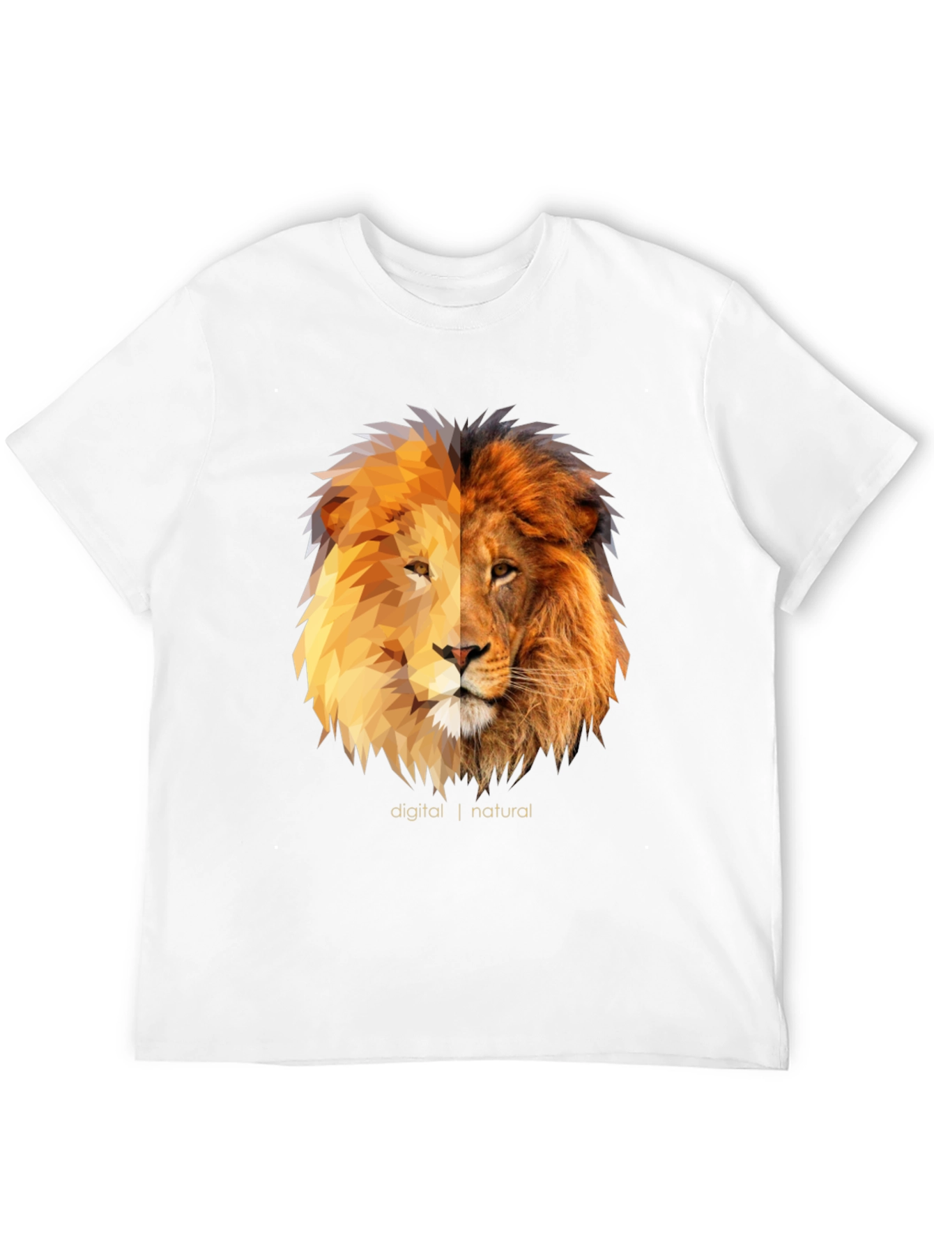 Digital Natural Lion Graphic Tee - Black