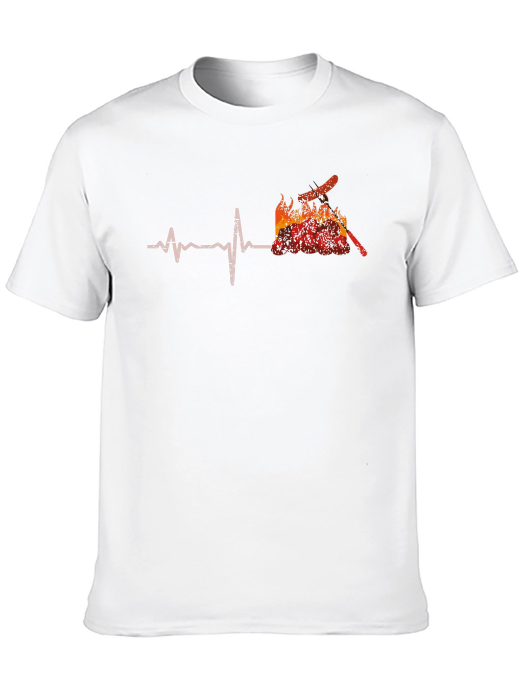 Firefighter Heartbeat Graphic T-Shirt