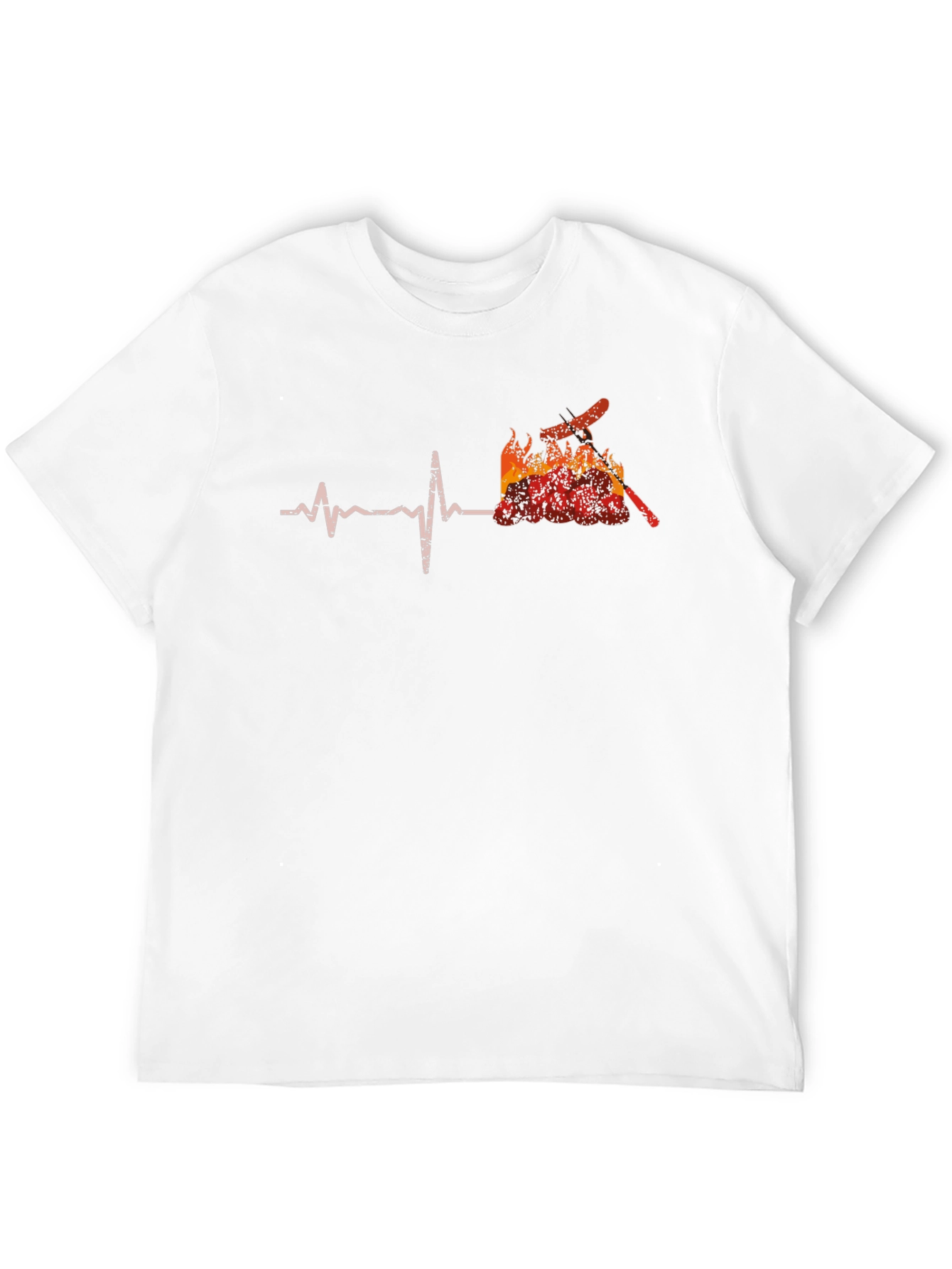 Firefighter Heartbeat Graphic T-Shirt