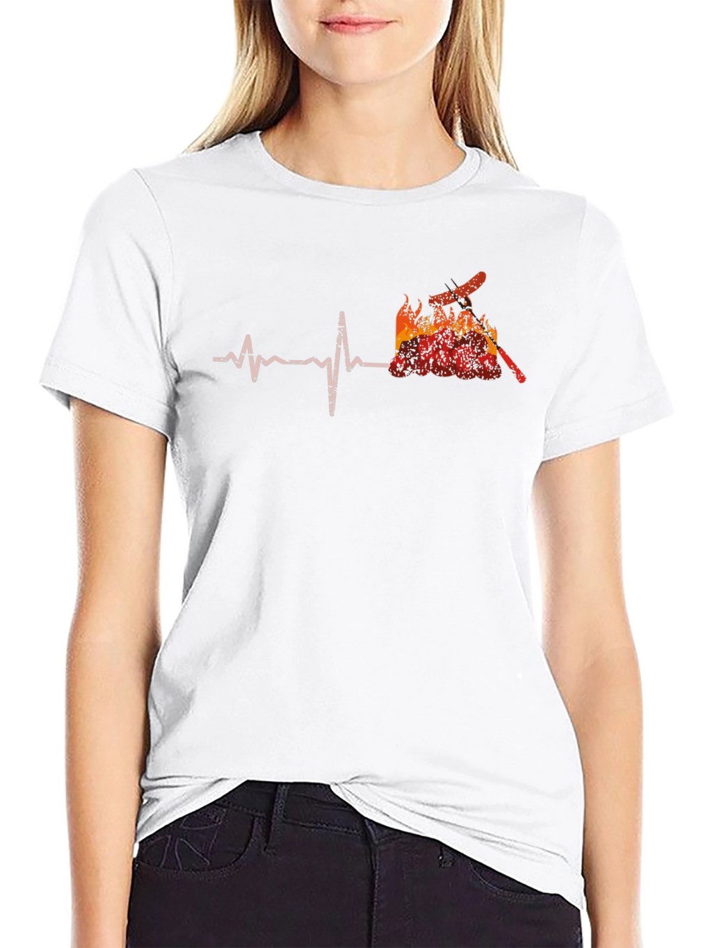 Firefighter Heartbeat Graphic T-Shirt