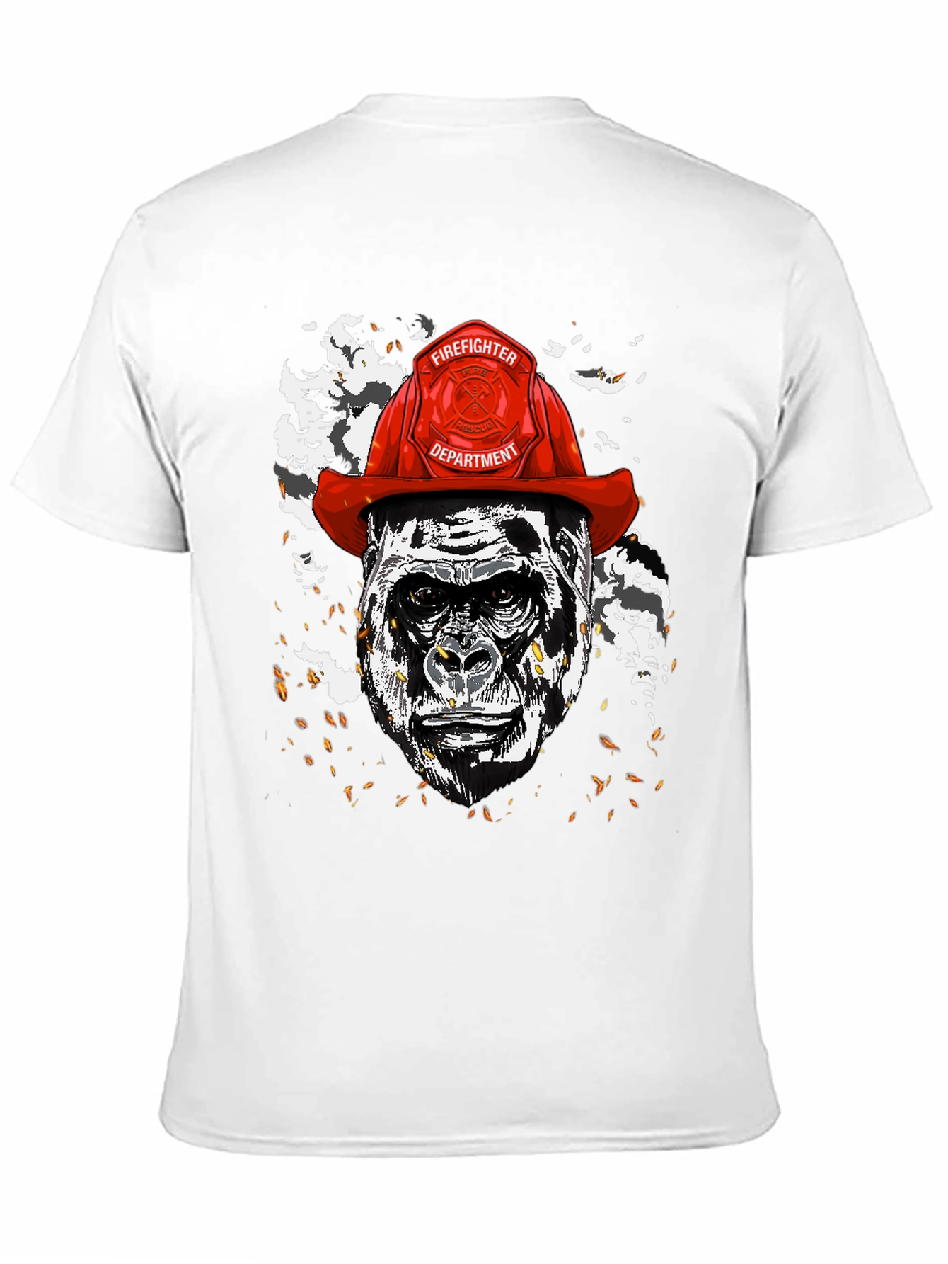Gorilla Firefighter Graphic T-Shirt - Novelty Design