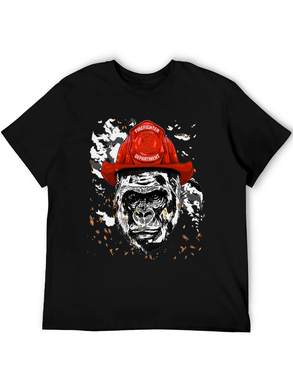 Gorilla Firefighter Graphic T-Shirt - Novelty Design