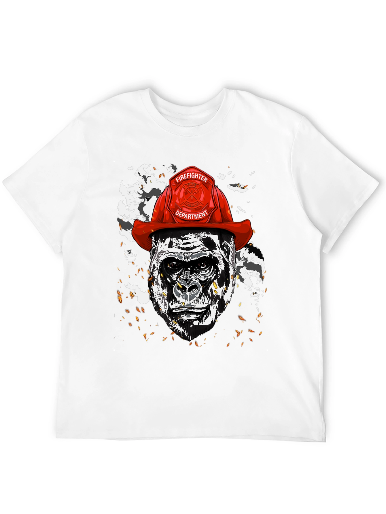 Gorilla Firefighter Graphic T-Shirt - Novelty Design
