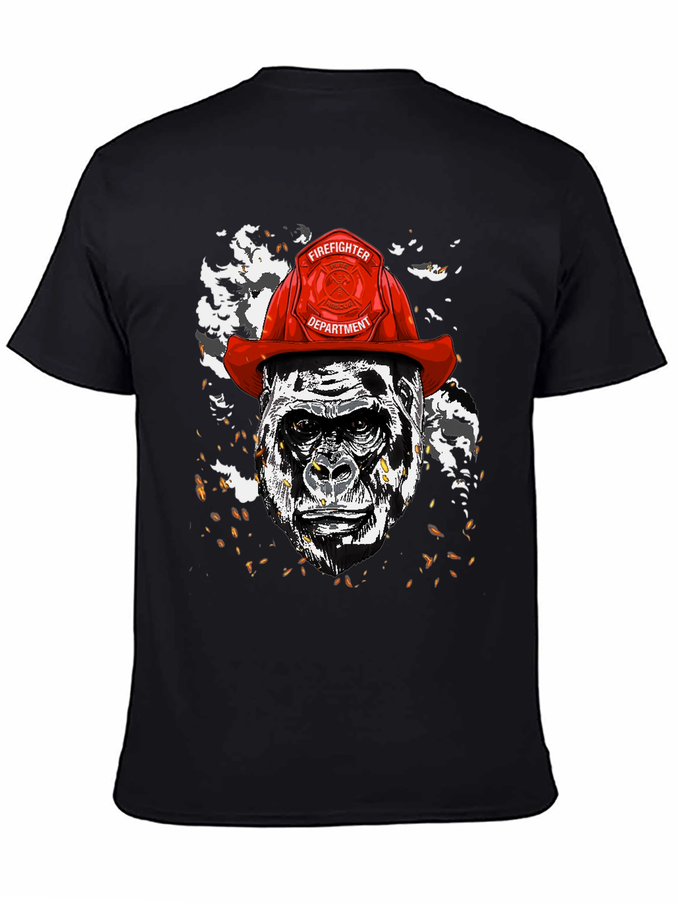 Gorilla Firefighter Graphic T-Shirt - Novelty Design
