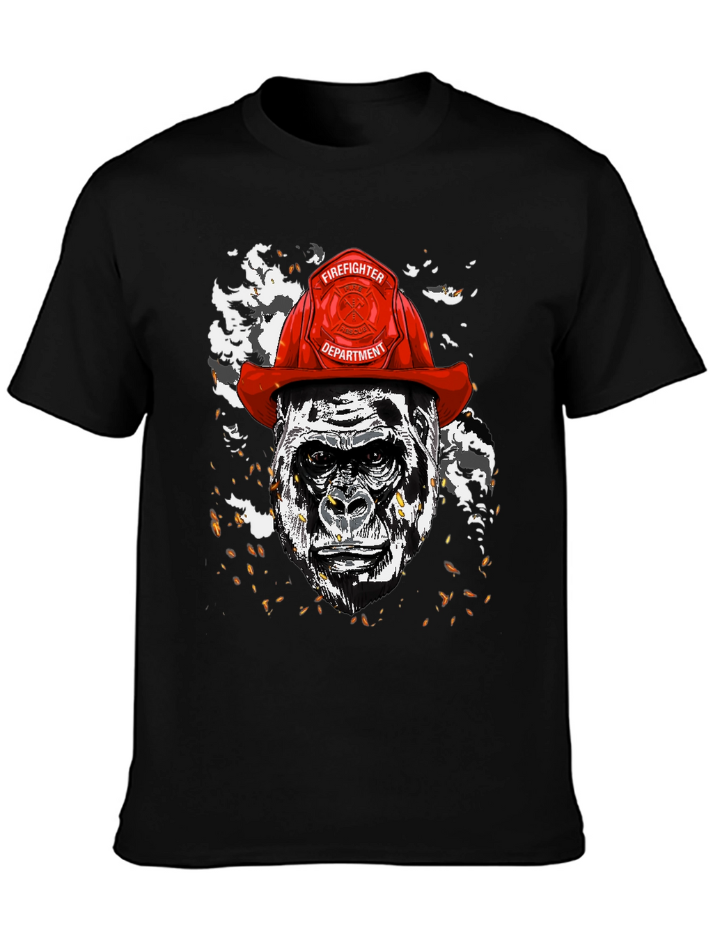 Gorilla Firefighter Graphic T-Shirt - Novelty Design