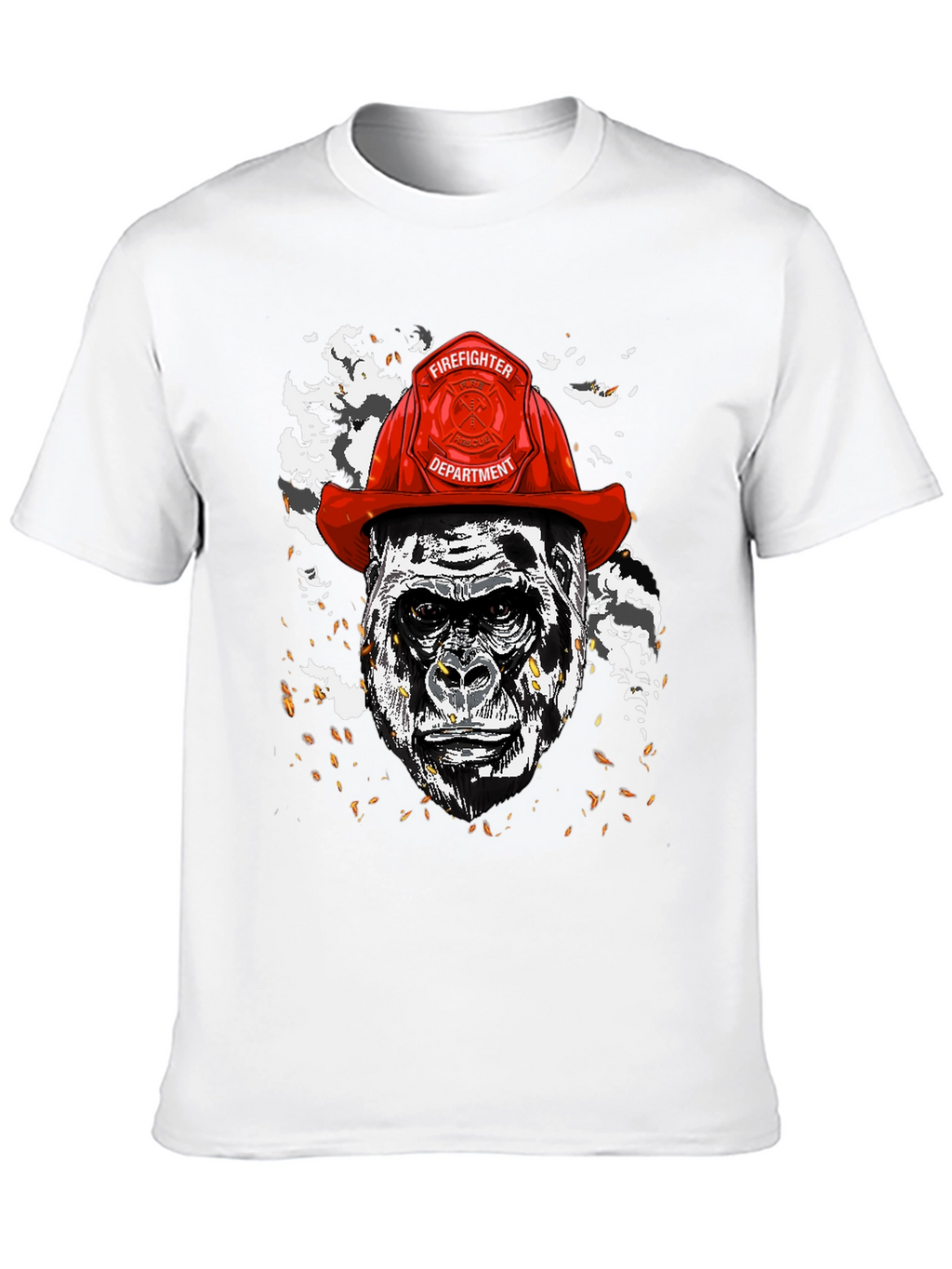 Gorilla Firefighter Graphic T-Shirt - Novelty Design