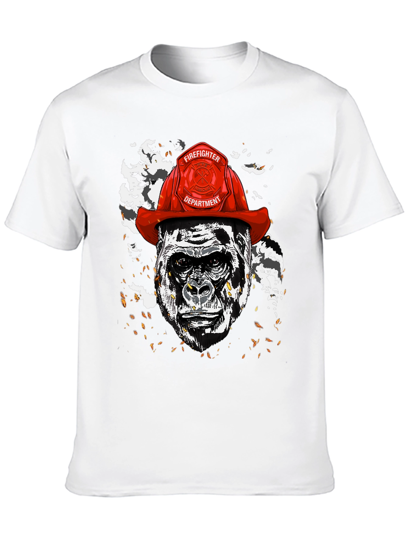 Gorilla Firefighter Graphic T-Shirt - Novelty Design