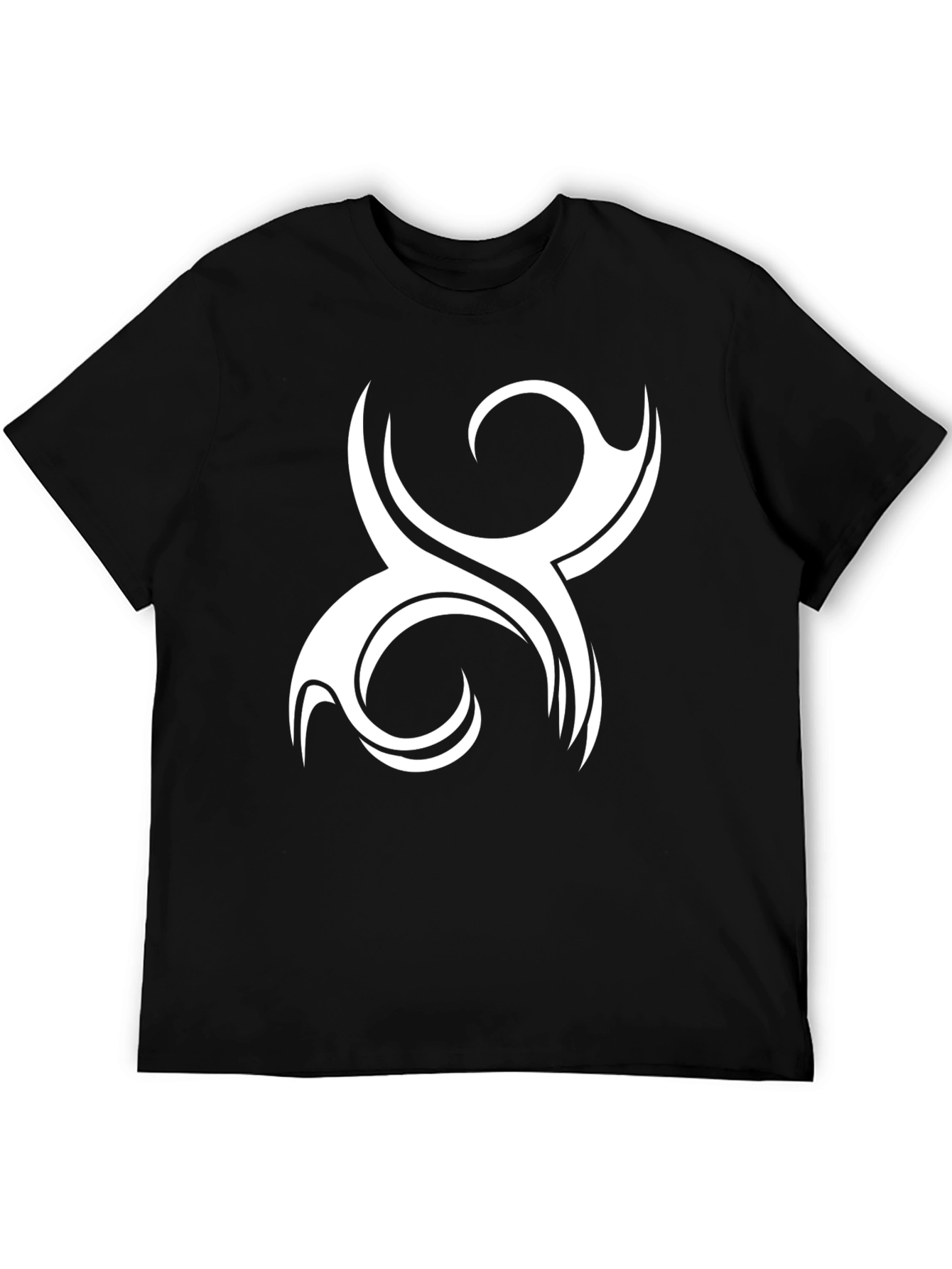 Tribal Swirl Graphic Tee - Black Cotton Comfort