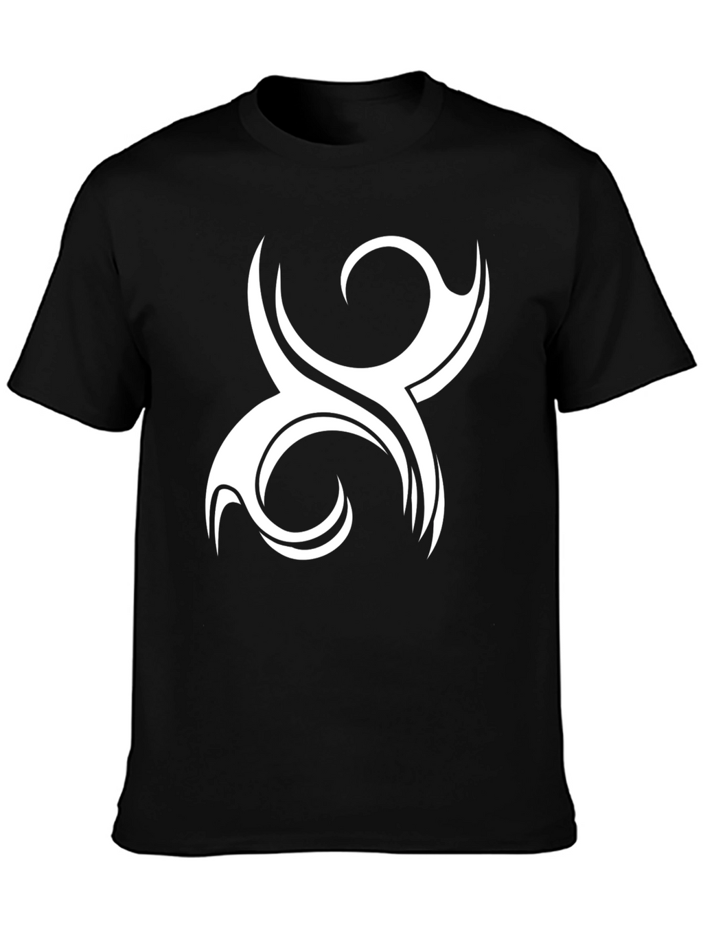Tribal Swirl Graphic Tee - Black Cotton Comfort