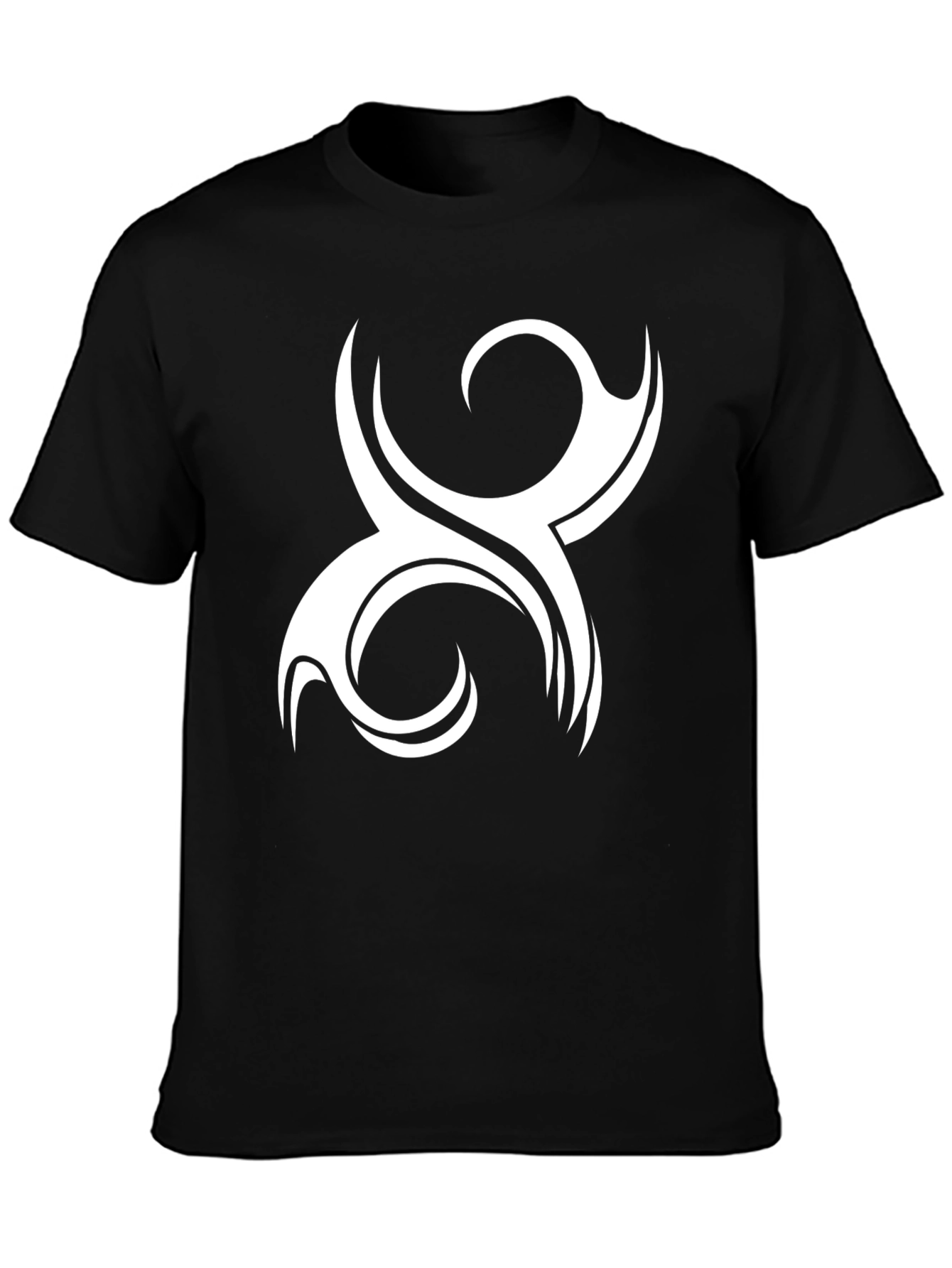 Tribal Swirl Graphic Tee - Black Cotton Comfort