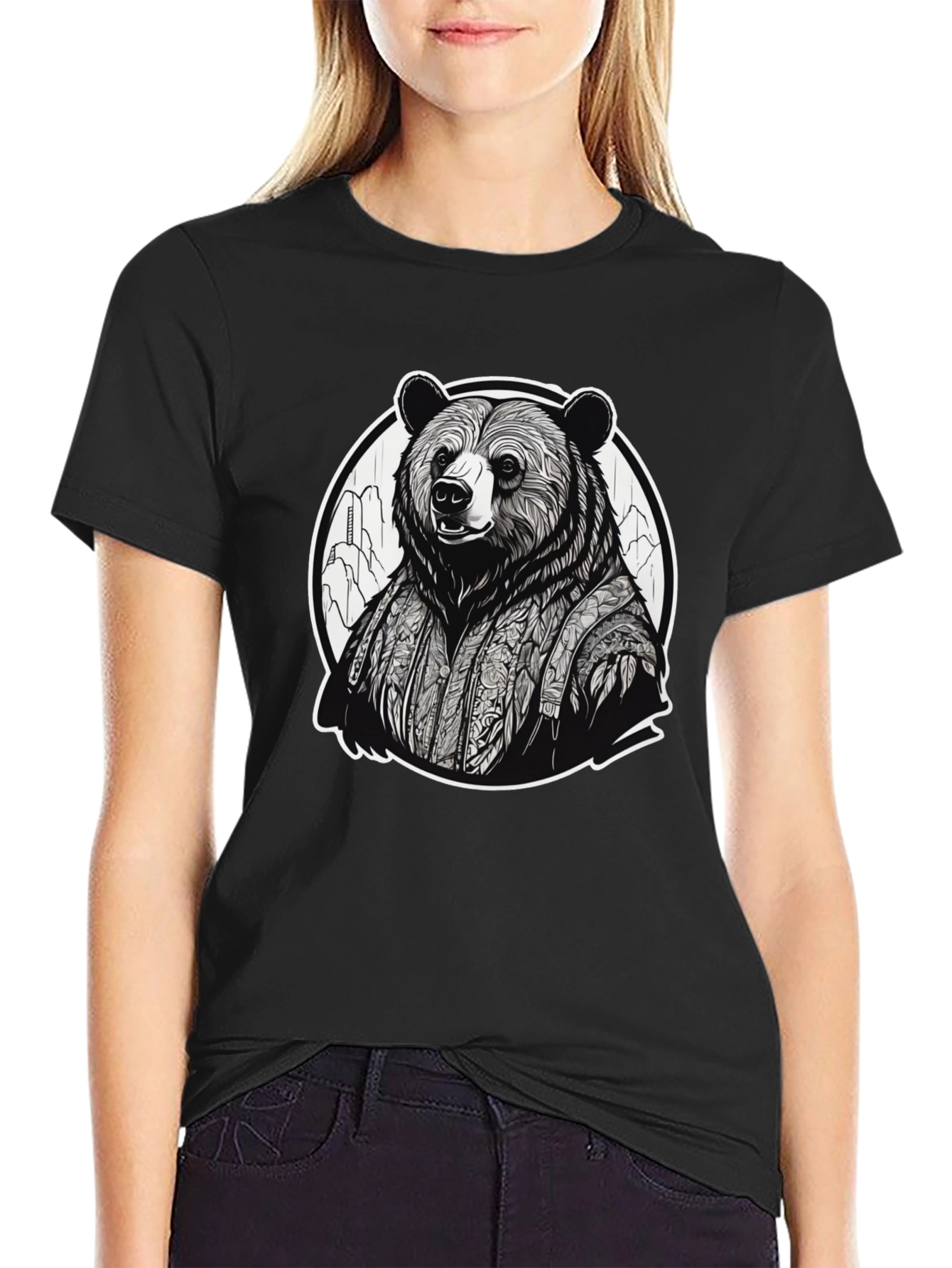 Bear Kimono Graphic Tee - Unique Streetwear