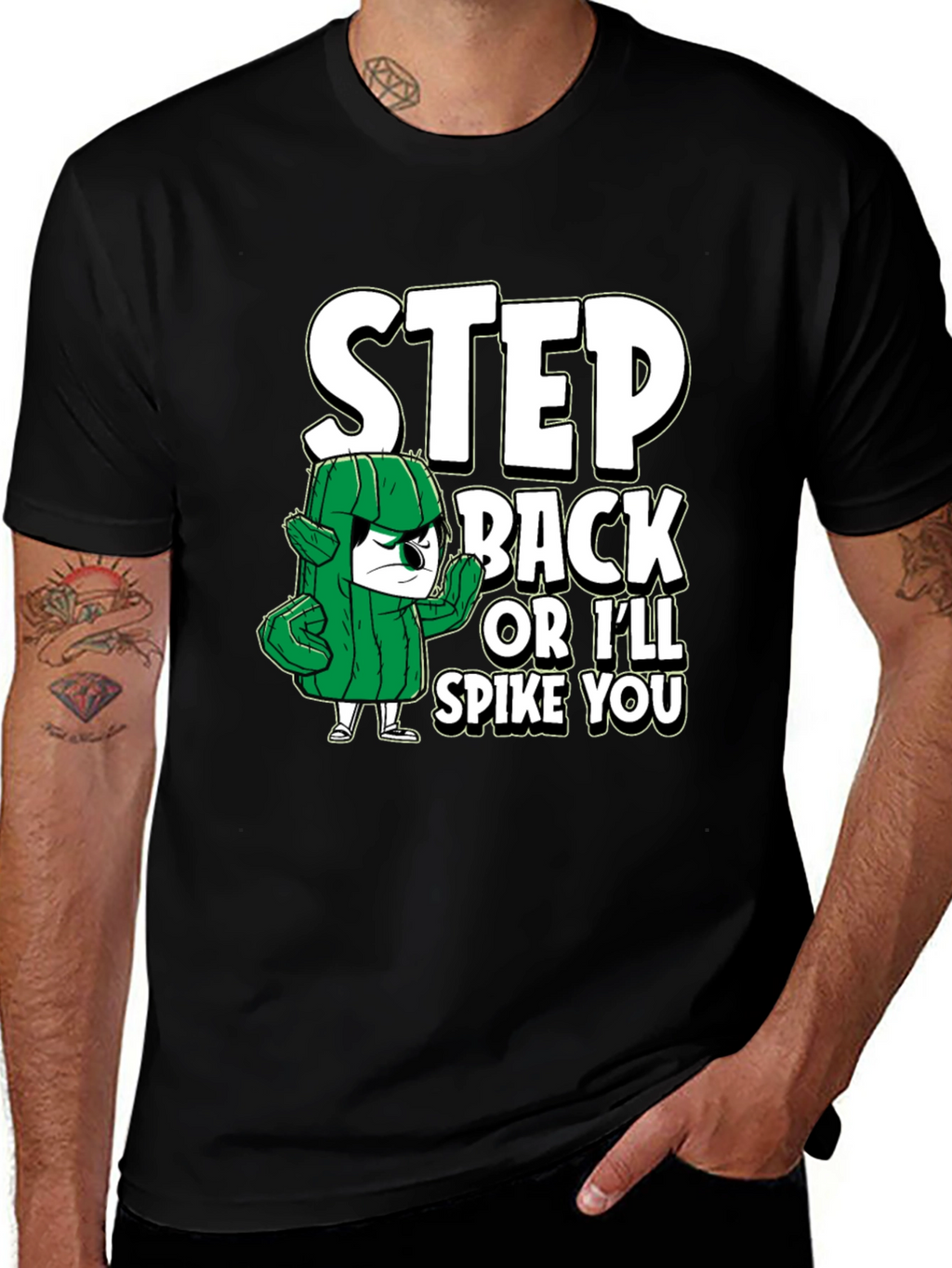 Step Back Cactus Graphic T-Shirt - Funny Novelty Tee