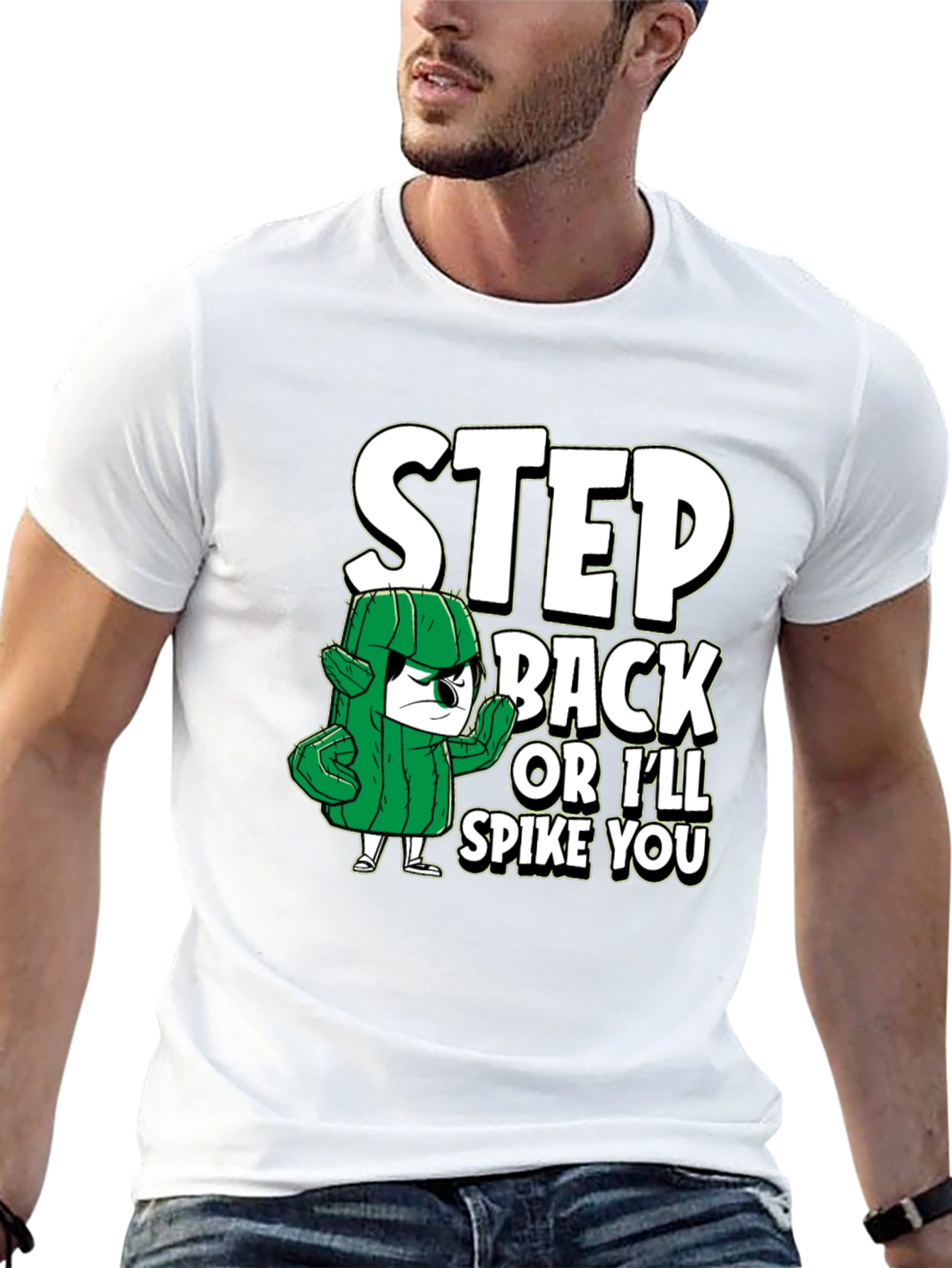 Step Back Cactus Graphic T-Shirt - Funny Novelty Tee