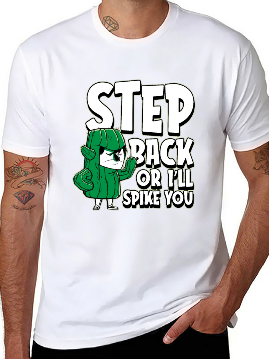 Step Back Cactus Graphic T-Shirt - Funny Novelty Tee