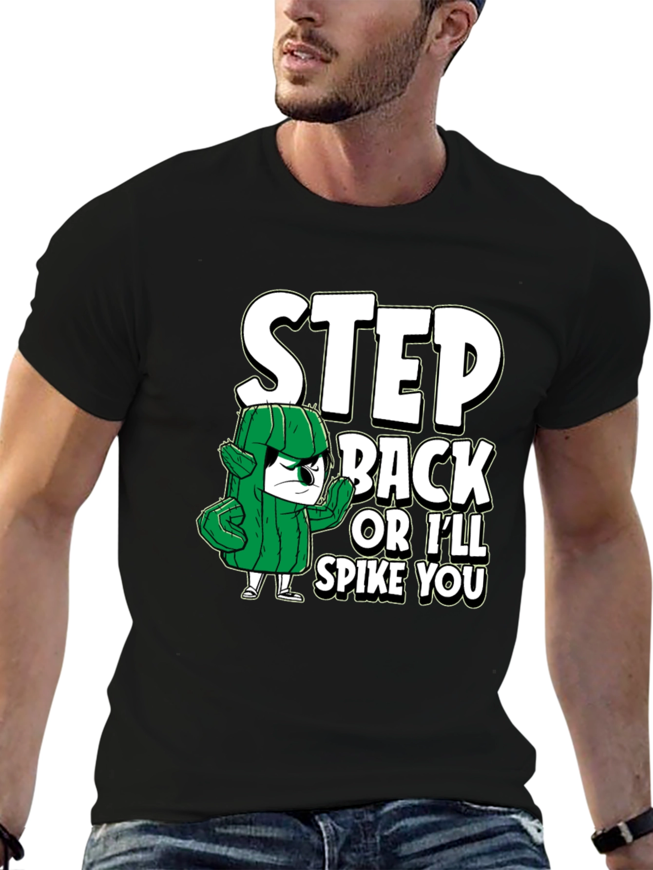 Step Back Cactus Graphic T-Shirt - Funny Novelty Tee