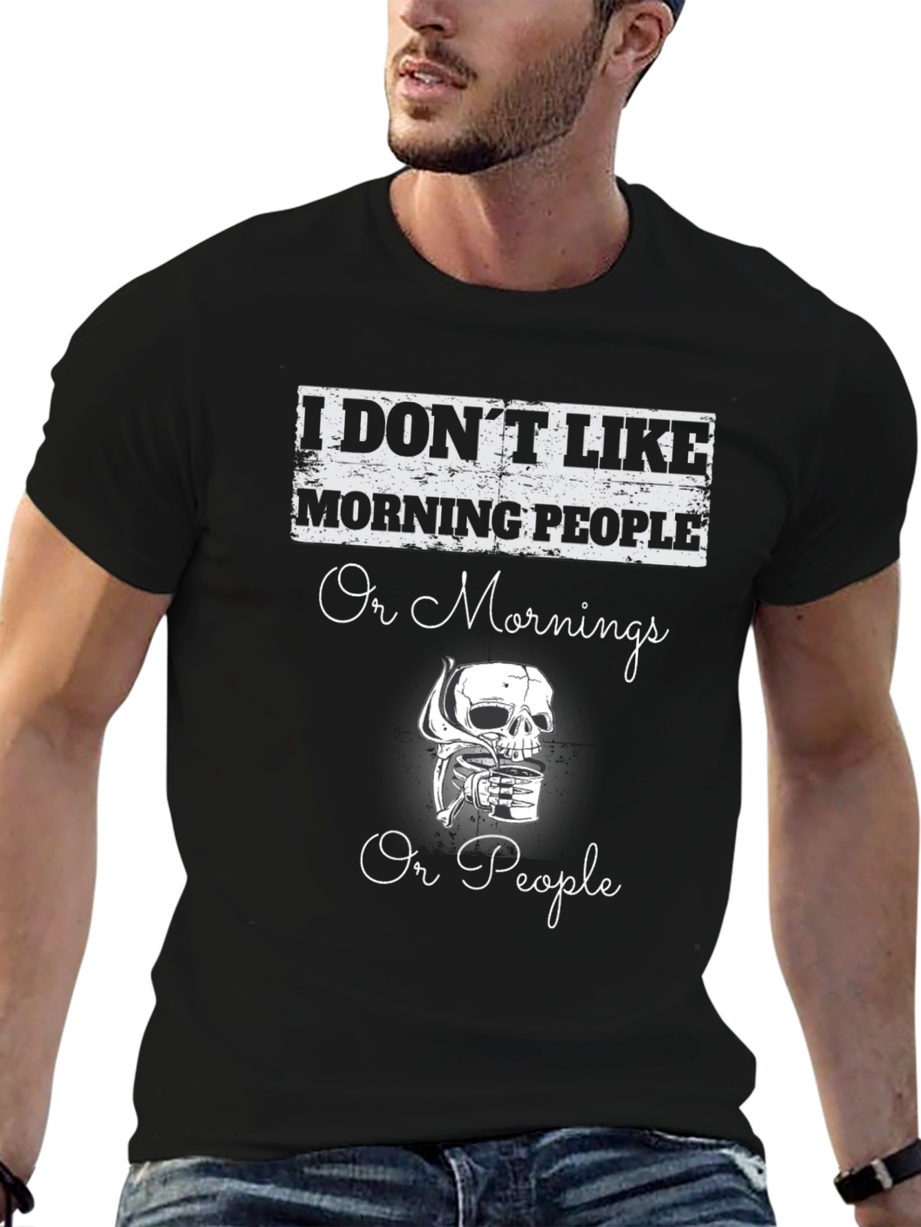 Funny I Dont Like Morning People Graphic T-Shirt
