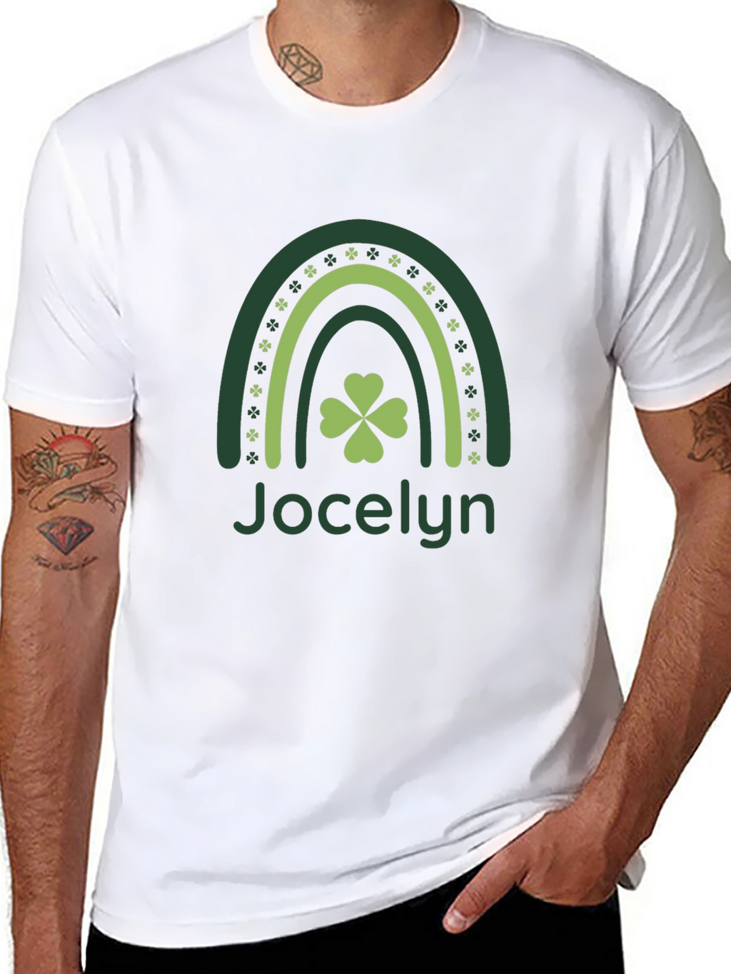 St. Patricks Day Jocelyn Shamrock Rainbow T-Shirt