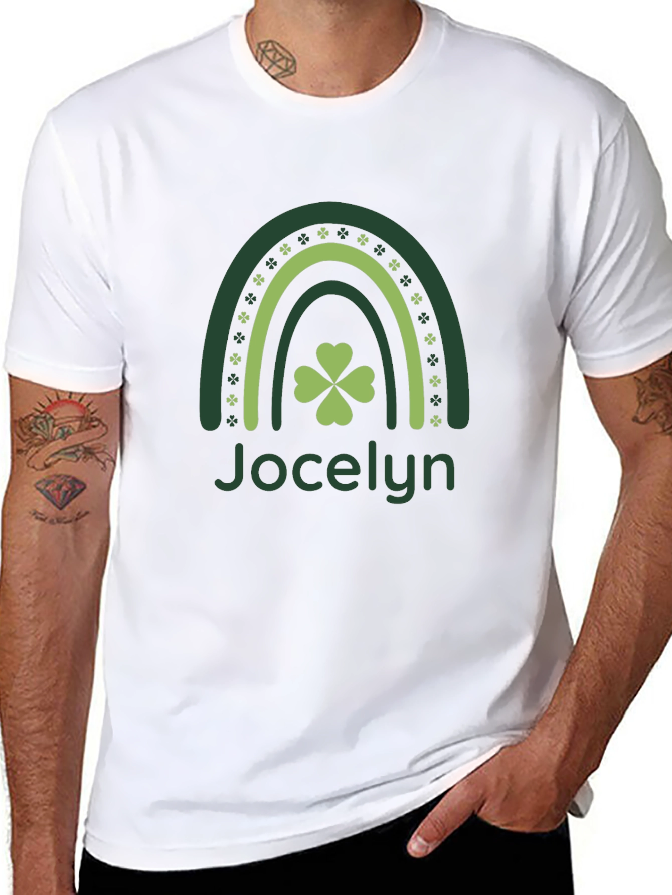 St. Patricks Day Jocelyn Shamrock Rainbow T-Shirt