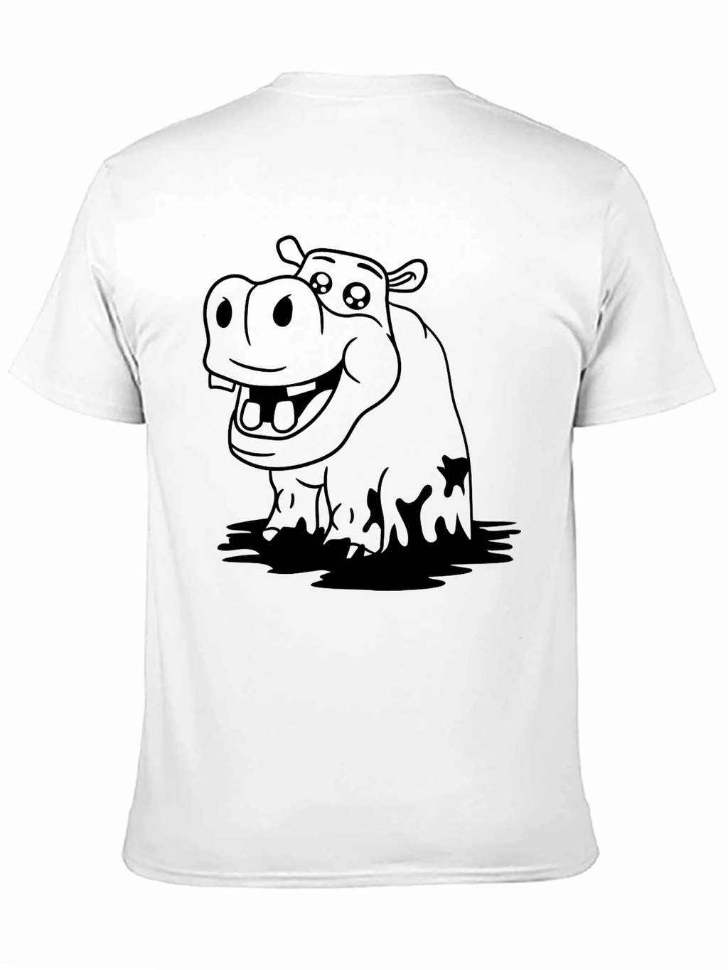 Hippo Graphic Tee - Black Cotton T-Shirt