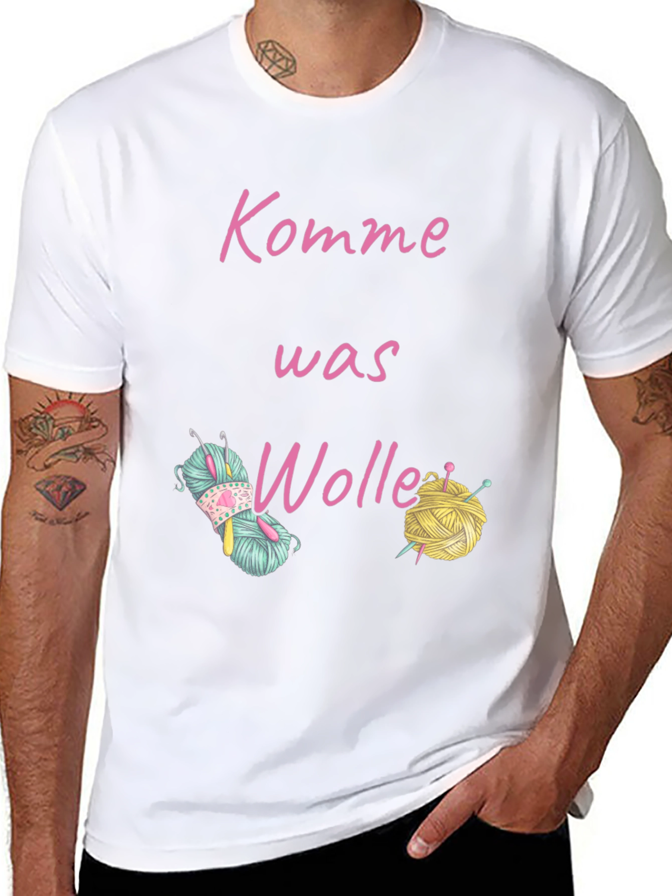 Komm Was Wolle Black Cotton T-Shirt