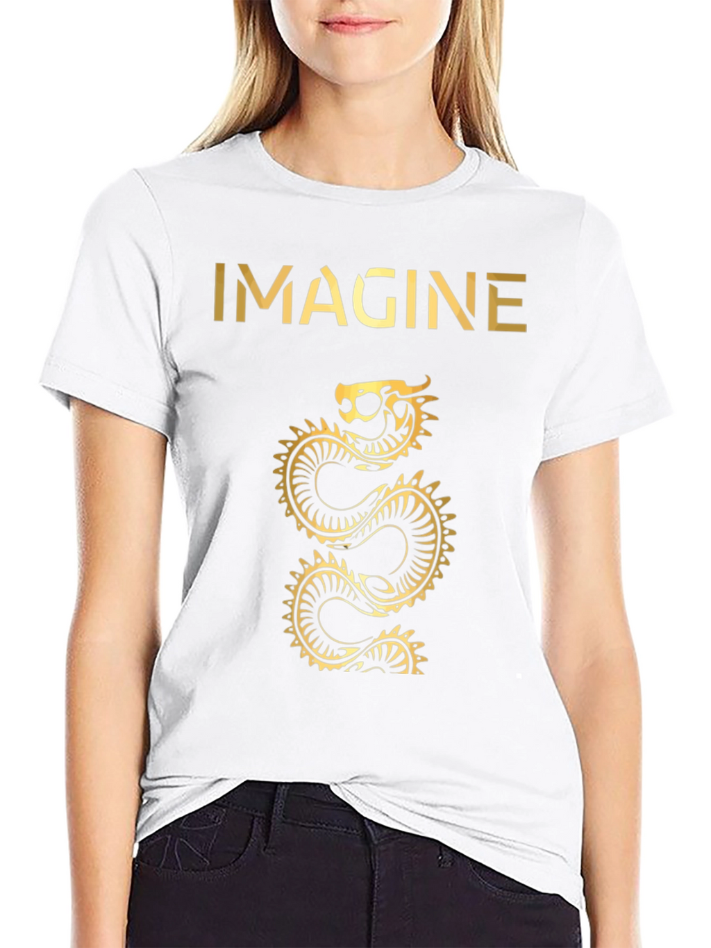 Imagine Dragon Tee - Black Cotton T-Shirt