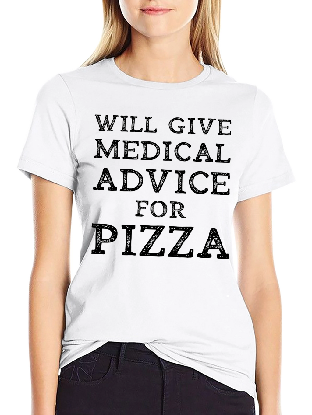 Medical Advice for Pizza Black T-Shirt