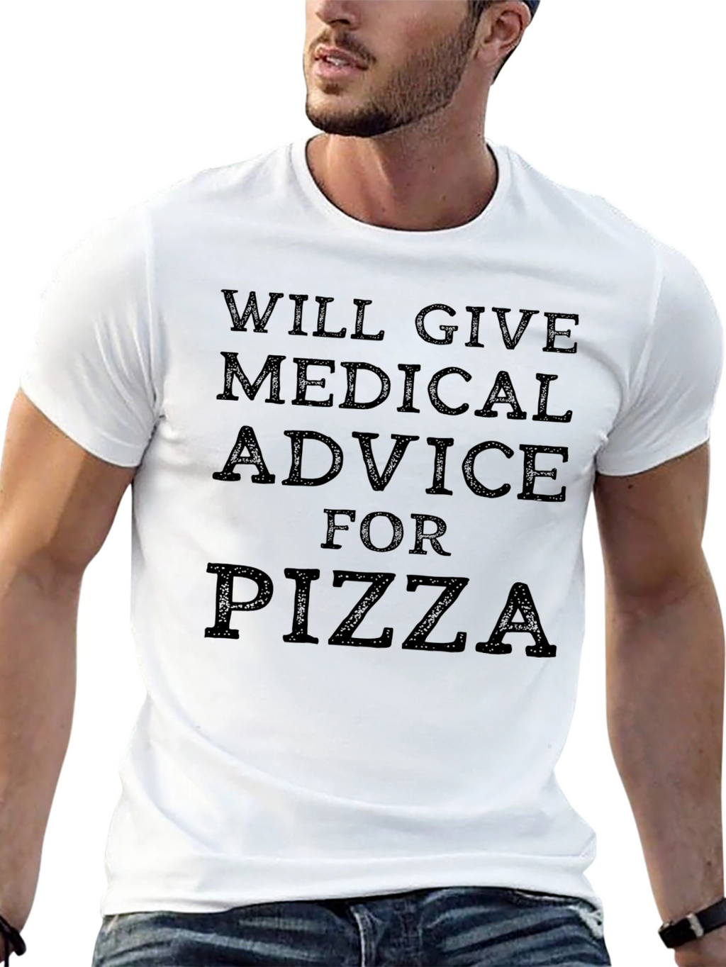 Medical Advice for Pizza Black T-Shirt