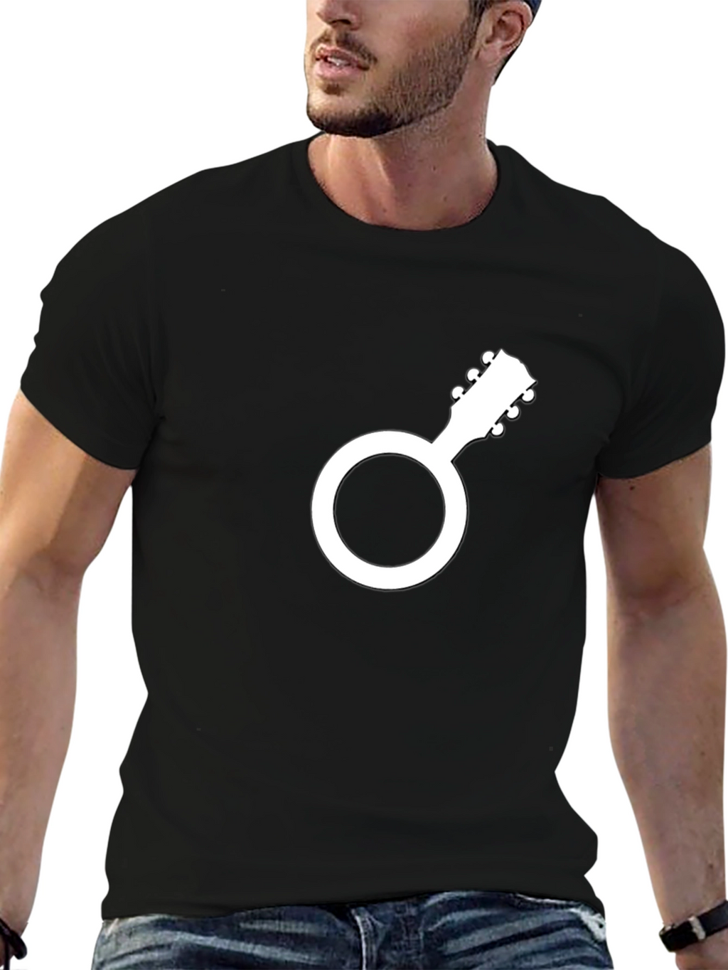 Musical Gender Symbol Tee - Unisex Banjo Graphic T-Shirt