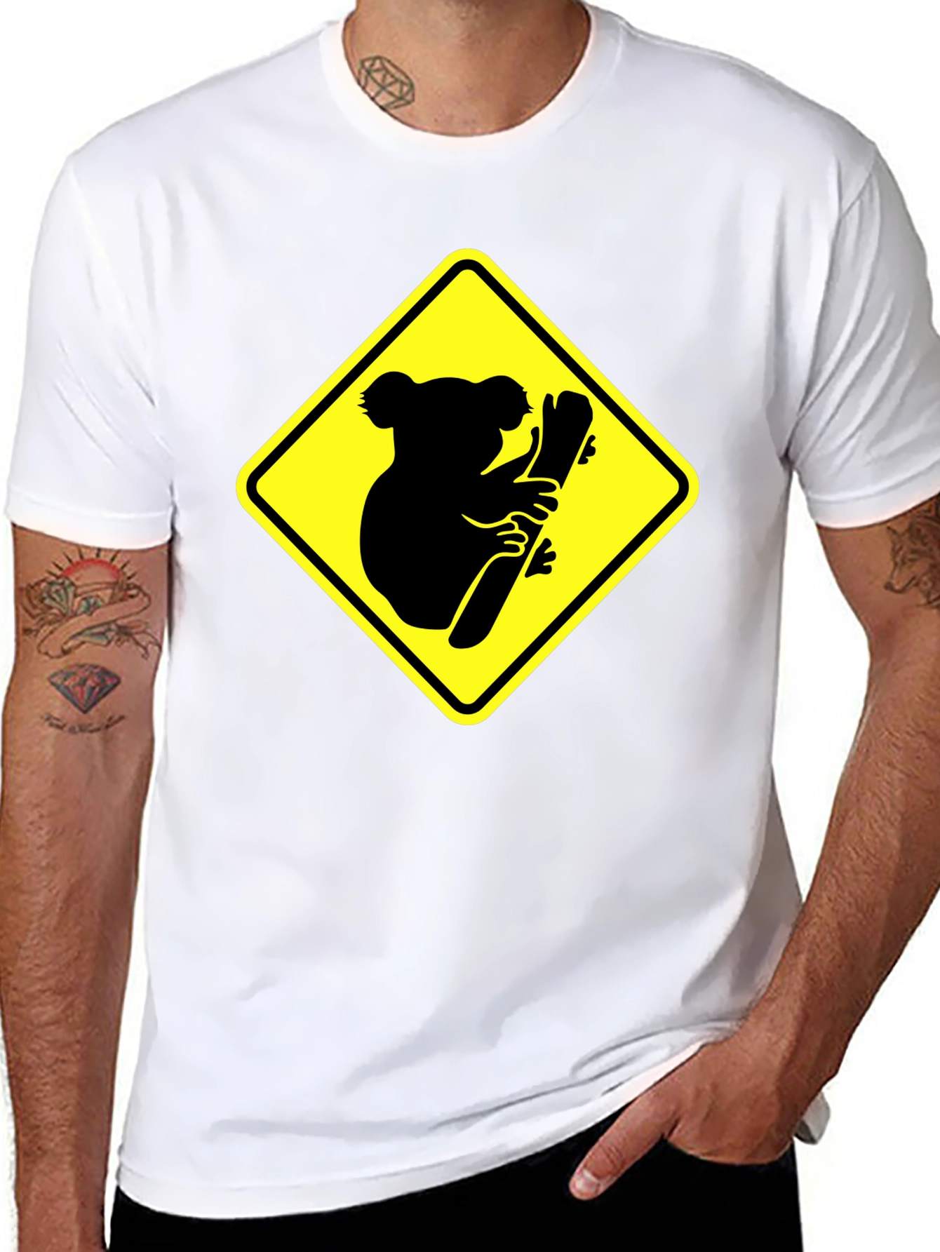 Koala Crossing Black Graphic Tee