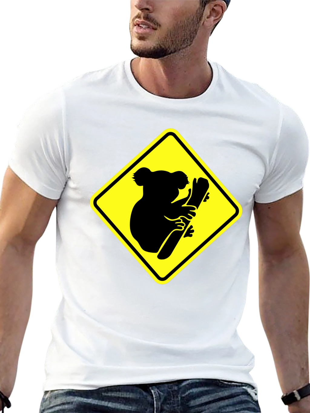 Koala Crossing Black Graphic Tee