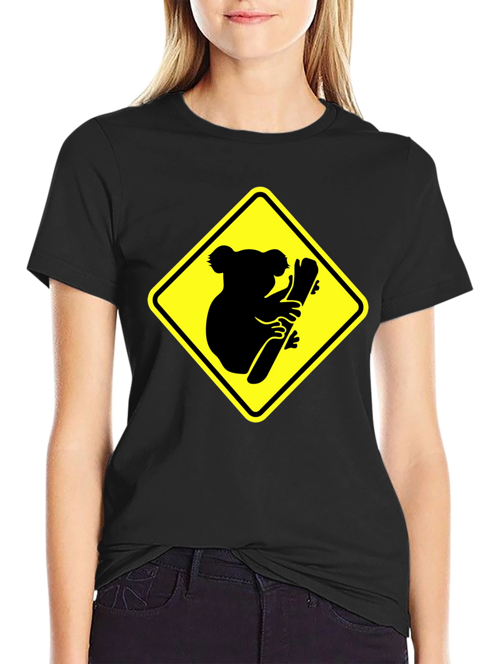 Koala Crossing Black Graphic Tee