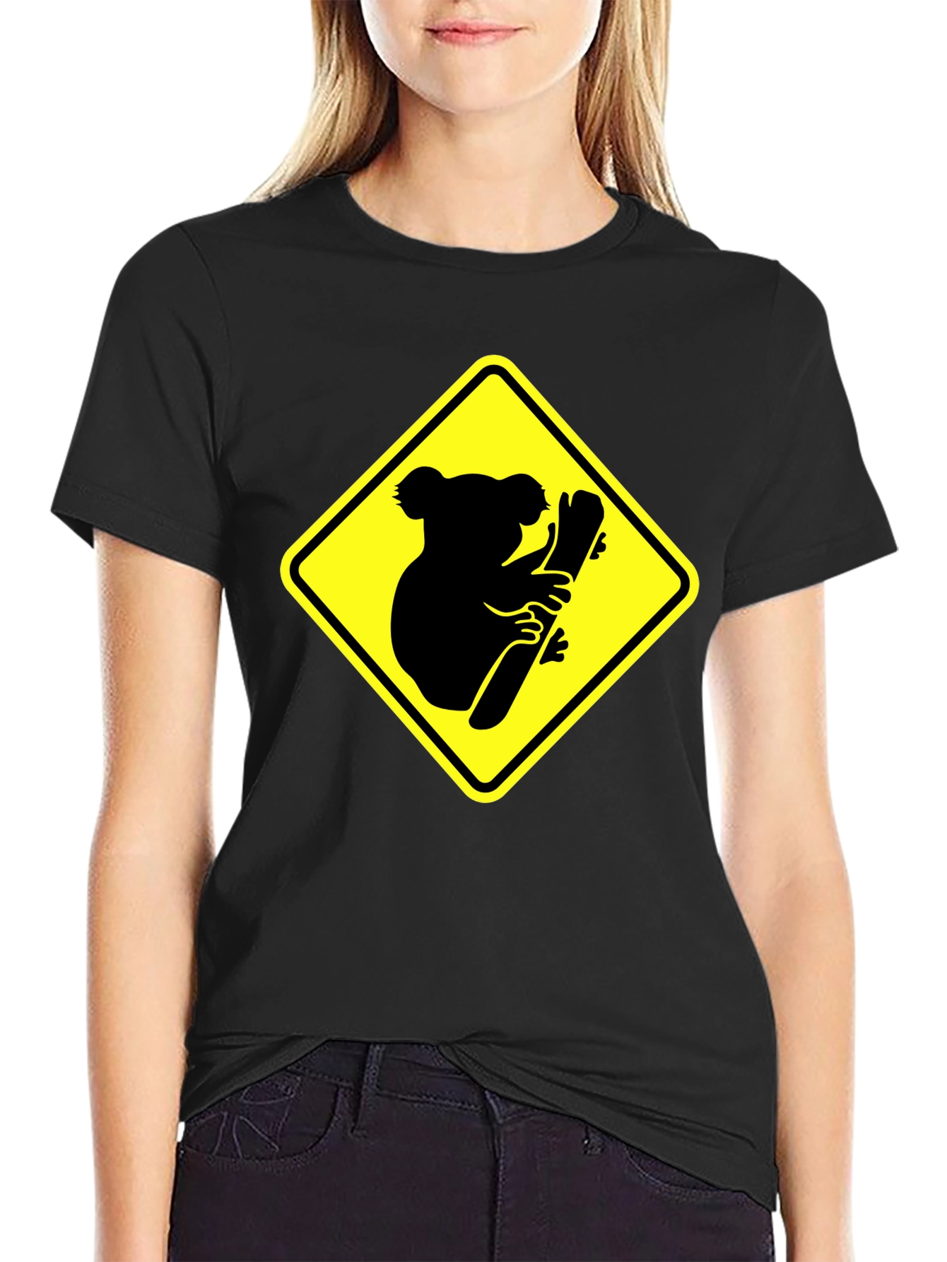Koala Crossing Black Graphic Tee