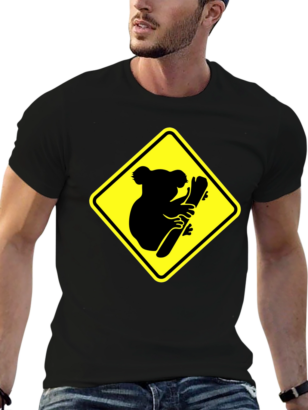 Koala Crossing Black Graphic Tee