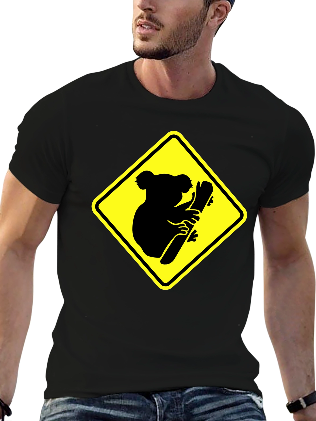 Koala Crossing Black Graphic Tee