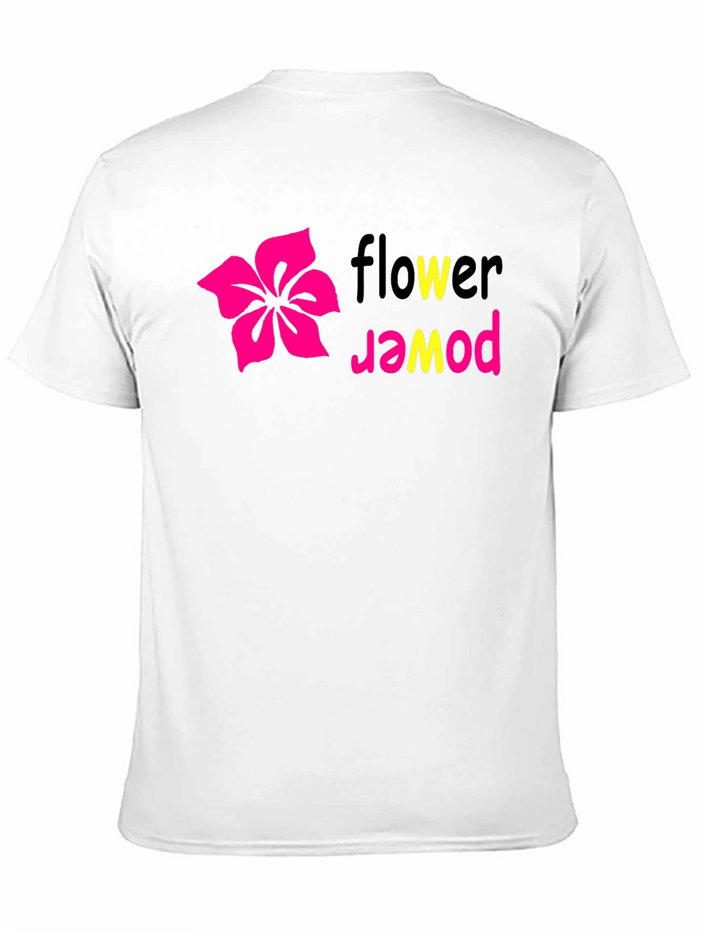 Flower Power Graphic Tee - Black Cotton T-Shirt