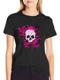 Skull & Butterfly Graphic Print T-Shirt