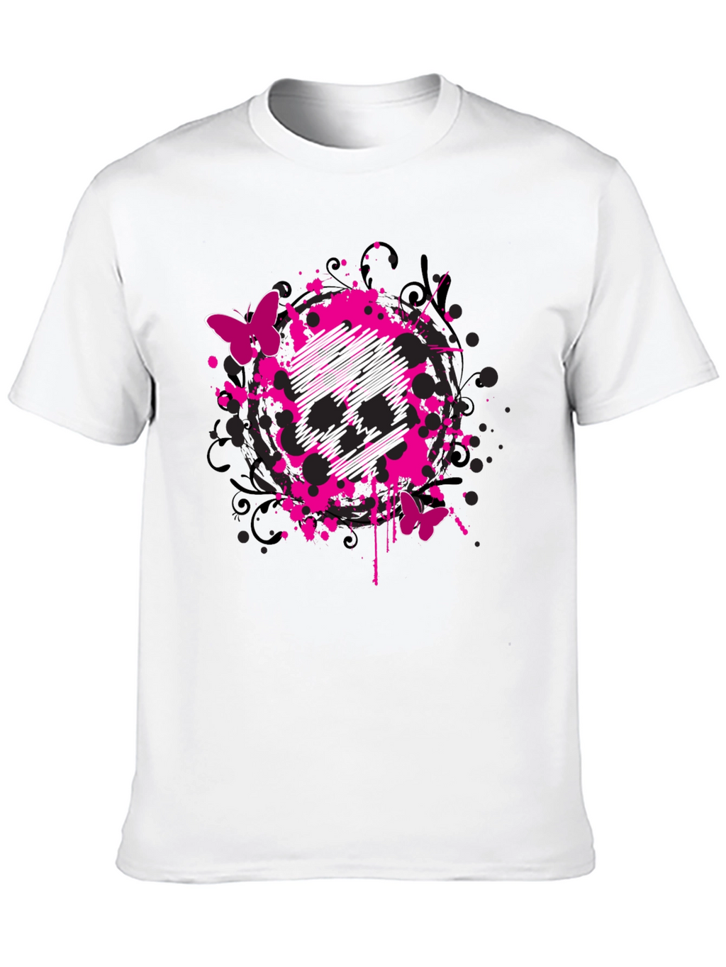 Skull & Butterfly Graphic Print T-Shirt