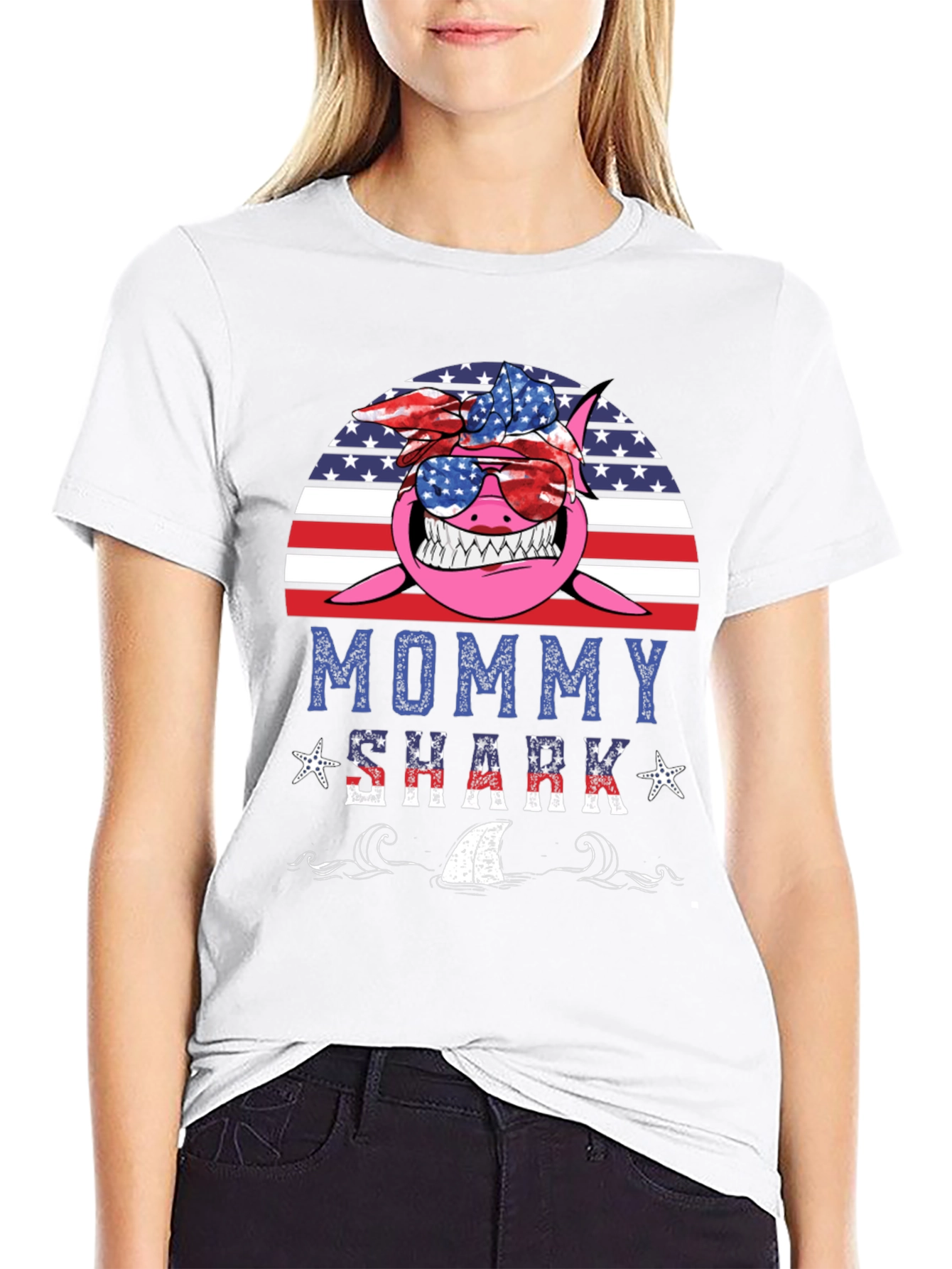 Mommy Shark USA Graphic Tee
