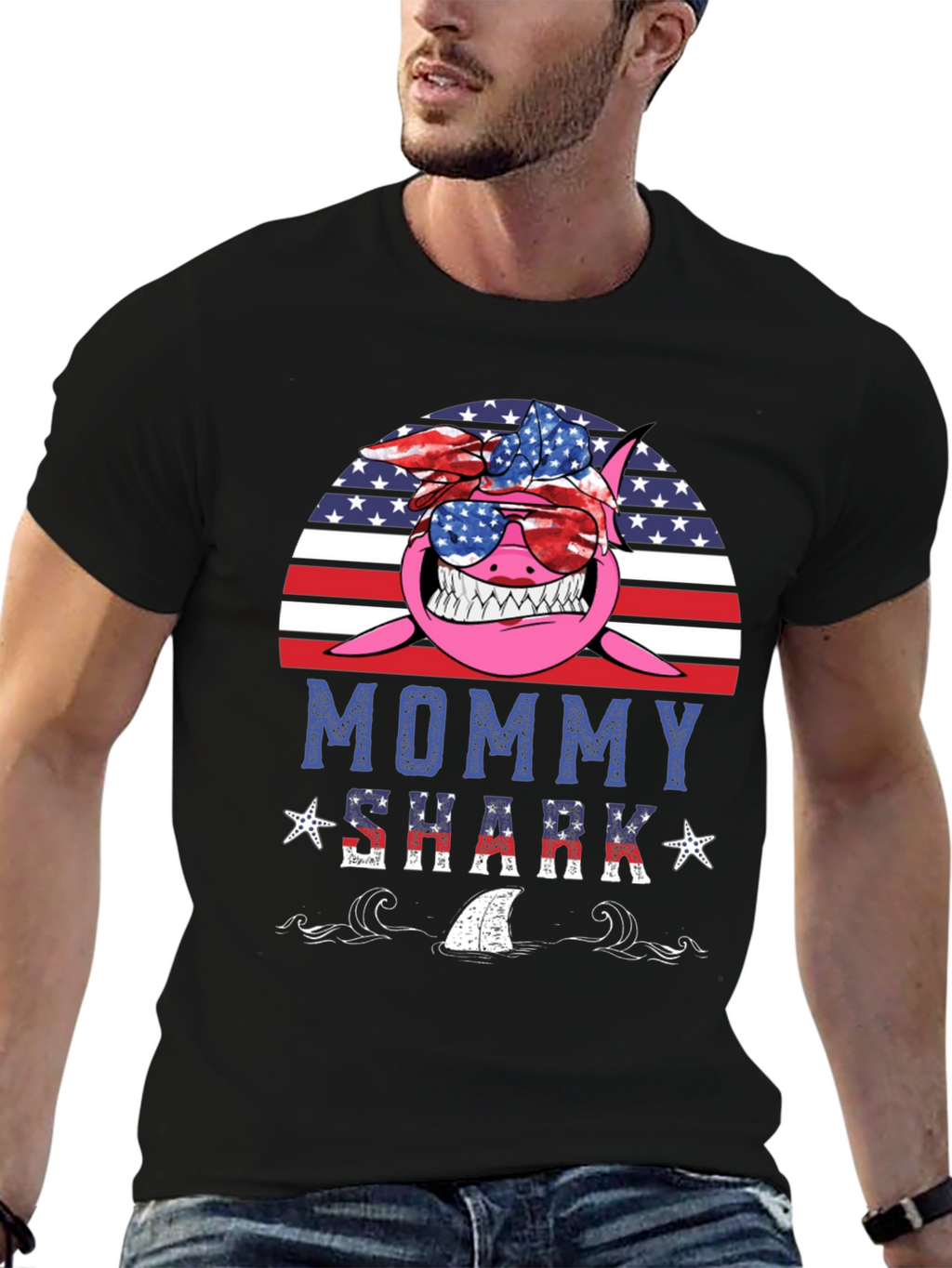 Mommy Shark USA Graphic Tee