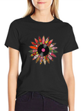 Retro Vinyl Flower Graphic Tee