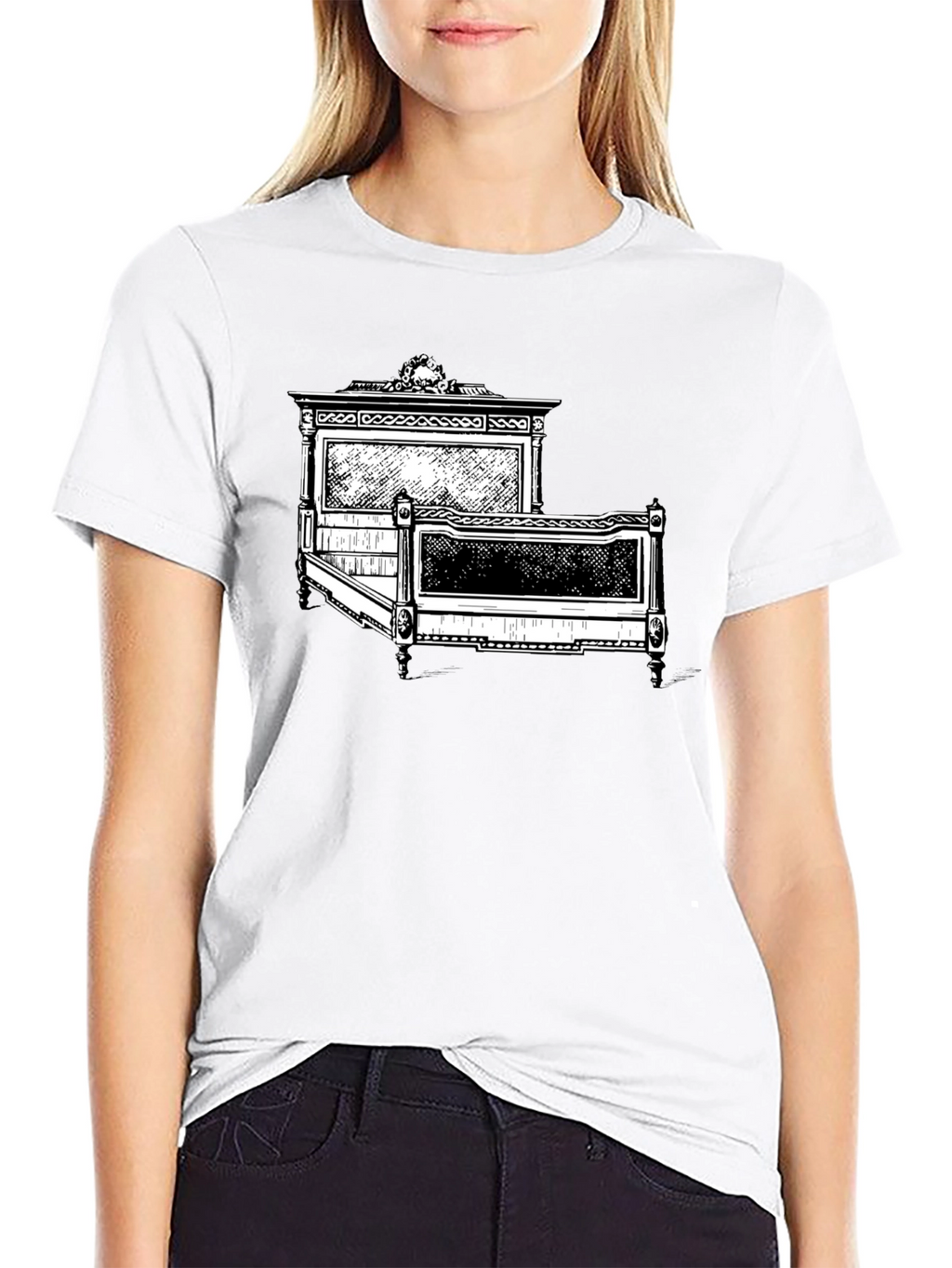 Antique Bed Graphic Tee - Stylish Comfort