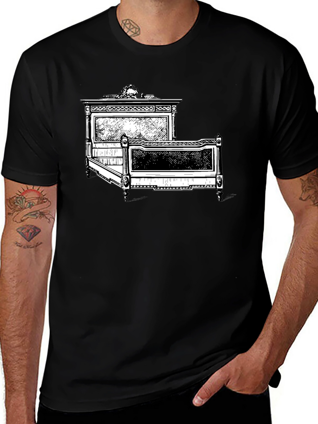 Antique Bed Graphic Tee - Stylish Comfort