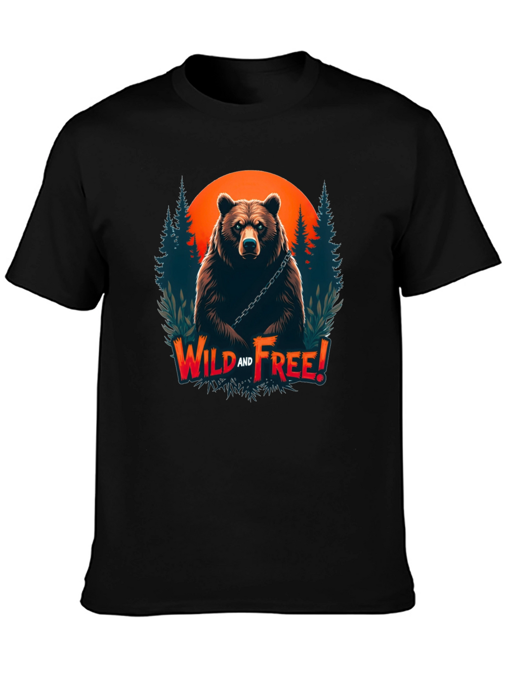 Wild and Free Bear Graphic T-Shirt