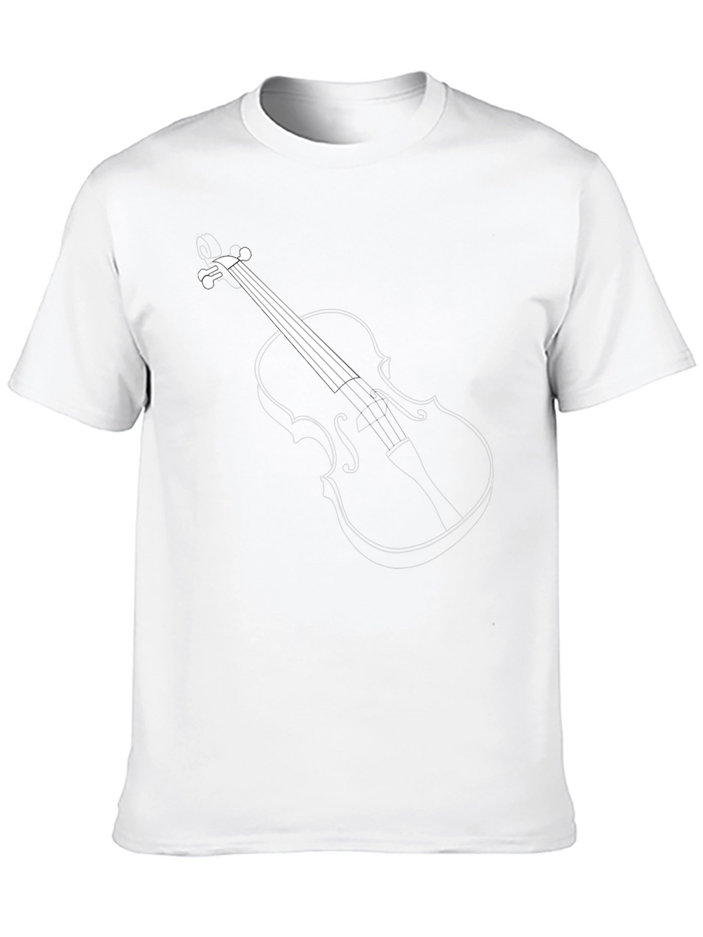 Violin Outline Graphic Tee - Classic Musical Design